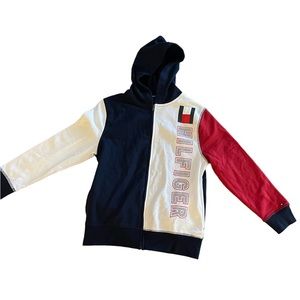 Tommy Hilfiger Kids Hoodie Full Zip M 12/14 Red White Blue
